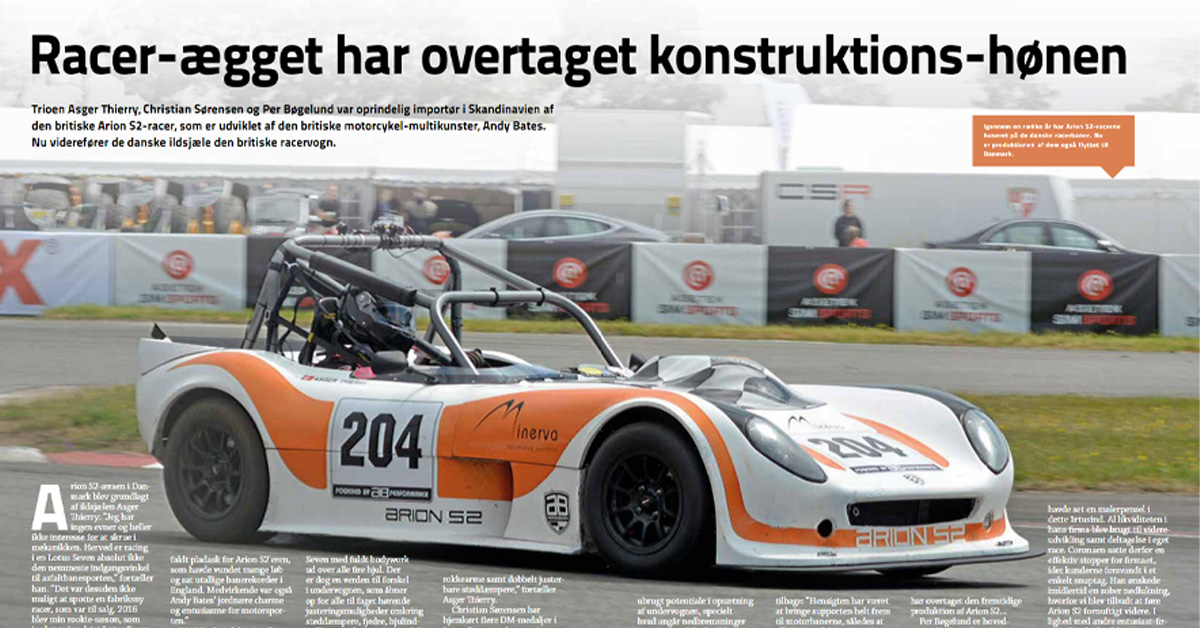 Read more about the article Artikel om den danske Arion S2-racerbil i Autosport